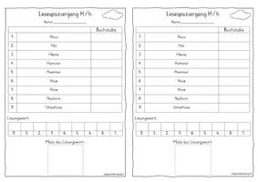 Vorschau - Arbeitsblätter - Lesespaziergang zum Buchstaben H/h - Seite 2
