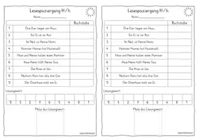 Vorschau - Arbeitsblätter - Lesespaziergang zum Buchstaben H/h - Seite 3