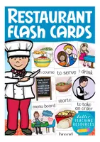 Vista previa - Tarjetas / Manipulativos - at the restaurant flashcards English / Inglés food - Portada