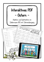 Vorschau - Arbeitsblätter - Interaktives PDF "Ostern": Addition und Subtraktion im ZR 100 mit ZÜ - Deckblatt