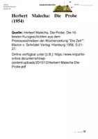 Vorschau - Arbeitsblätter - Arbeitsblatt zum Thema Kurzgeschichten am Bsp. von "Die Probe" - Deckblatt