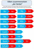 Aperçu - Cartes d'exercices - Assembler des syllabes "der Herbst" Allemand - Page de couverture