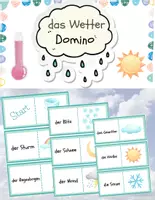 Vorschau - Spiele - Domino / Lesespiel zum Thema Wetter - Deckblatt