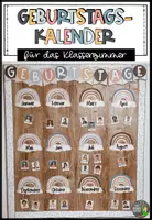 Vorschau - Mal- und Bastelvorlagen - BOHO - Geburtstagskalender (Regenbogen/Pastellfarben) - Bastelvorlagen - Deckblatt
