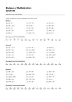Aperçu - Feuilles d'exercices - Arithmétique mentale - Multiplication et Division - Exercices avec mot solution - Page 1