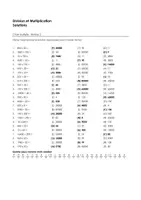 Aperçu - Feuilles d'exercices - Arithmétique mentale - Multiplication et Division - Choix multiple (Niveau 1, Niveau 2, Niveau 3) - Page 3
