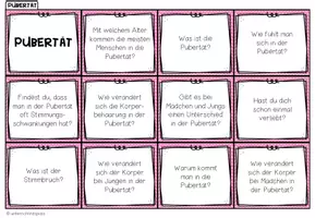 Vorschau - Spiele - Pubertät und Erwachsenwerden – Gesprächskarten und Sprechanlässe | Plauderkärtchen - Seite 1