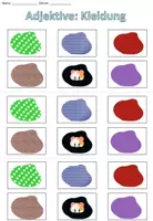 Aperçu - Cartes / Images - Symboles pour le cahier de vocabulaire "Adjektive Kleidung beschreiben" Allemand - Page de couverture
