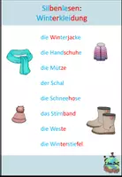 Aperçu - Feuilles d'exercices - Lecture de syllabes "Winterkleidung" Allemand - Page 2