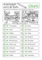 Vorschau - Arbeitsblätter - im Restaurant / essen gehen Arbeitsblätter Wortschatz - Training Deutsch in der Grundschule / DAZ - Seite 2