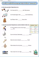 Aperçu - Feuilles d'exercices - Prépositions et datif - Grammaire "Ich bin krank" Allemand - Page de couverture