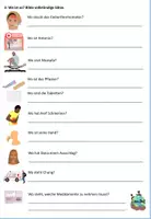 Aperçu - Feuilles d'exercices - Prépositions et datif - Grammaire "Ich bin krank" Allemand - Page 1