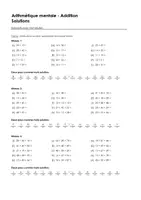 Aperçu - Feuilles d'exercices - Arithmétique mentale - Addition - Exercices avec mot solution - Page 1
