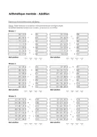 Aperçu - Feuilles d'exercices - Arithmétique mentale - Addition - Exercices d'association avec des lignes - Page de couverture