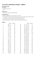 Aperçu - Feuilles d'exercices - Arithmétique mentale - Addition - Jeu de dés - Page de couverture