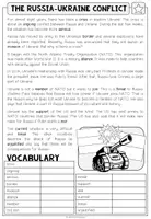 Vorschau - Arbeitsblätter - Russia-Ukraine Conflict Englisch – Ukraine-Krise, Russland und Ukraine, Reading Comprehension, Leseverstehen, Lesetext, Vocabulary, Speaking | Arbeitsblatt, Aufgaben, differenziertes Unterrichtsmaterial 5., 6., 7., 8. Klasse - Seite 2