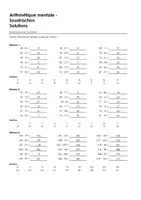 Aperçu - Feuilles d'exercices - Arithmétique mentale - Soustraction - Exercices avec solutions - Page 1