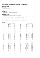 Aperçu - Jeux - Arithmétique mentale - Soustraction - Jeu de dés - Page de couverture