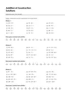 Aperçu - Feuilles d'exercices - Arithmétique mentale - Addition et Soustraction - Exercices avec mot solution - Page 1