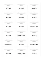 Aperçu - Fiches - Arithmétique mentale - Addition et Soustraction - Fiches - Page 2