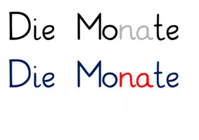 Vorschau - Arbeitsblätter - Die Monate - Silbenschrift - Querformat - Deckblatt