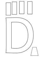Vorschau - Mal- und Bastelvorlagen - Buchstabe D d - Dino basteln - Seite 1