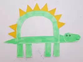 Vorschau - Mal- und Bastelvorlagen - Buchstabe D d - Dino basteln - Deckblatt