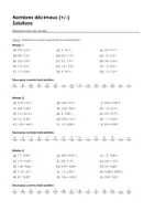 Aperçu - Feuilles d'exercices - Additionner et soustraire des nombres décimaux - Exercices avec mot solution - Page 1