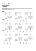 Aperçu - Feuilles d'exercices - Nombres décimaux - Multiplication - Exercices avec solutions - Page 1