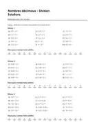 Aperçu - Feuilles d'exercices - Nombres décimaux - Division - Exercices avec mot solution - Page 1