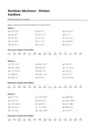 Aperçu - Feuilles d'exercices - Nombres décimaux - Exercices avec mot solution - Page 1
