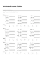 Aperçu - Feuilles d'exercices - Nombres décimaux - Exercices avec solutions - Page de couverture