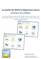 Aperçu - Feuilles d'exercices - La quête de Malo le bigorneau - Nombre de syllabes - Page de couverture