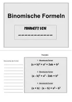 Vorschau - Arbeitsblätter - Binomische Formeln Miniheft - Deckblatt