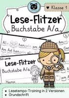 Vorschau - Arbeitsblätter - Lese-Flitzer | Buchstabe A/a | Lesetempo-Training | Grundschrift - Deckblatt