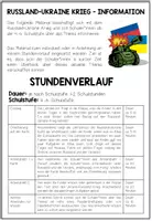 Vorschau - Stundenentwürfe - RUSSLAND-UKRAINE KRIEG - Stundenentwurf (4.-6. Schulstufe) - Seite 1