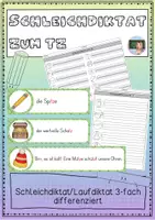 Vorschau - Arbeitsblätter - Schleichdiktat/Laufdiktat zum tz (3-fach differenziert) - Deckblatt