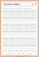 Vorschau - Arbeitsblätter - Schriftliche Addition: Arbeitsblätter - Seite 1
