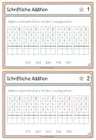 Vorschau - Arbeitsblätter - Kartei schriftliche Addition - Seite 1