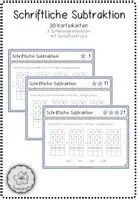 Vorschau - Stationenlernen - Kartei schriftliche Subtraktion - Deckblatt