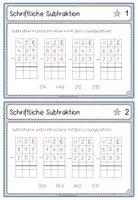 Vorschau - Stationenlernen - Kartei schriftliche Subtraktion - Seite 1