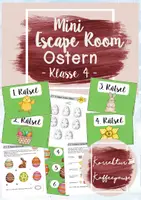 Vorschau - Arbeitsblätter - Mini-Escape Room / Exit Game für die Grundschule: Ostern (Klasse 4) - Spiel - Rätsel - Deckblatt