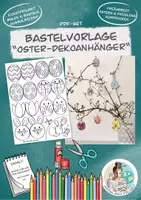 Vorschau - Mal- und Bastelvorlagen - DIY "Deko-Osteranhänger" Bastelvorlage zum Ausmalen Ostern #osterbastelsale - Deckblatt