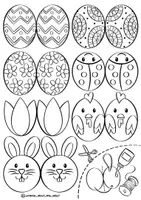 Vorschau - Mal- und Bastelvorlagen - DIY "Deko-Osteranhänger" Bastelvorlage zum Ausmalen Ostern #osterbastelsale - Seite 1