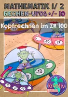 Vorschau - Stationenlernen - Mathematik: Rechenufos - Addition und Subtraktion mit 10 mit Selbstkontrolle - Deckblatt