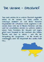 Vorschau - Arbeitsblätter - Länder-Steckbrief: Ukraine in Europa - Geographie, Leute, Sprache & Religion - Seite 1