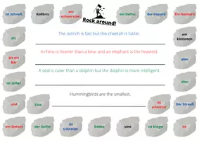 Vorschau - Arbeitsblätter - Rock around! Tiere vergleichen_DaF/DaZ Englisch - Deutsch - Seite 1