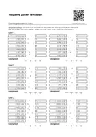 Vorschau - Arbeitsblätter - Negative Zahlen dividieren - Zuordnungsübungen mit Linien - Deckblatt