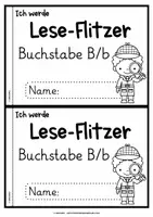 Vorschau - Arbeitsblätter - Lese-Flitzer | Buchstabe B/b | Lesetempo-Training | Grundschrift - Seite 1