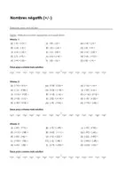 Aperçu - Feuilles d'exercices - Additionner et soustraire des nombres négatifs - Exercices avec mot solution - Page de couverture